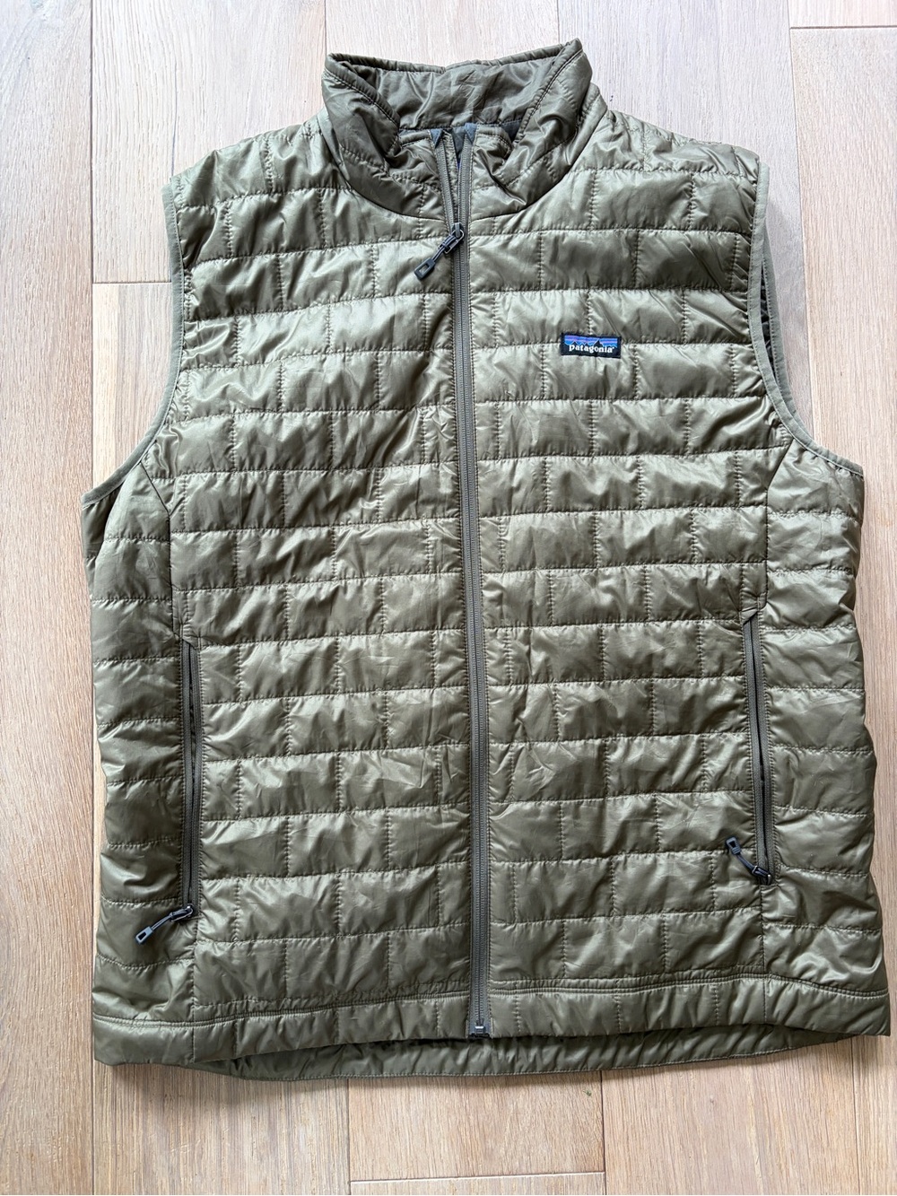 Patagonia Nano Puff Vest olive green outdoor hiking gorpcore - XL